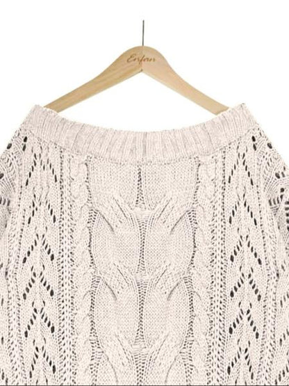 Women'S Plain Textured Off Shoulder Sweater