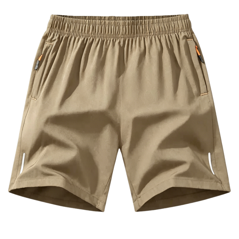 Men's Solid Color Zipper Pocket Shorts