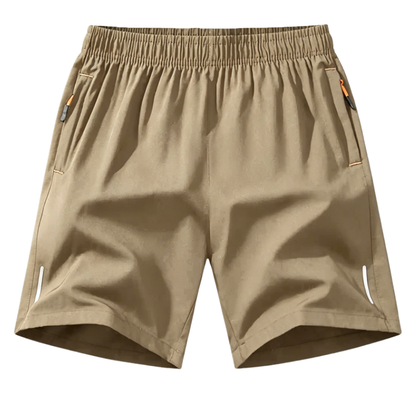 Men's Solid Color Zipper Pocket Shorts