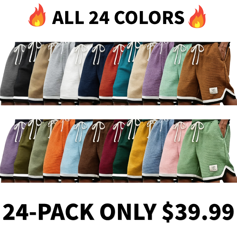 Men's Waffle Knit Casual Summer Shorts