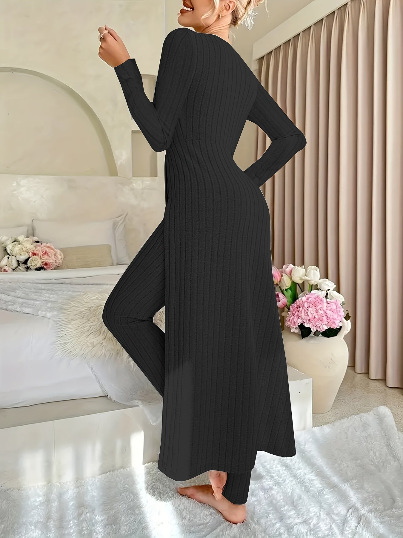 💥Last day only $24.98🔥 - Cozy Two-Piece Ribbed Lounge Set