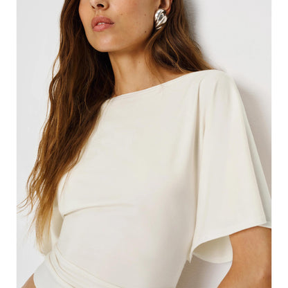 Women's Cinched Waist Shirt Short-Sleeve Top