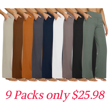 💘 Valentine’s Day Sale 💘Women’s High-Waist Wide Leg Pants – Business Casual Yoga Dress Pants with Pockets