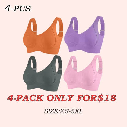 ⏰ TODAY ONLY Jelly Wireless Womens Comfortable Wireless Bras Push Up Bralettes Seamless Tshirts Bras Deep V Everyday Bras