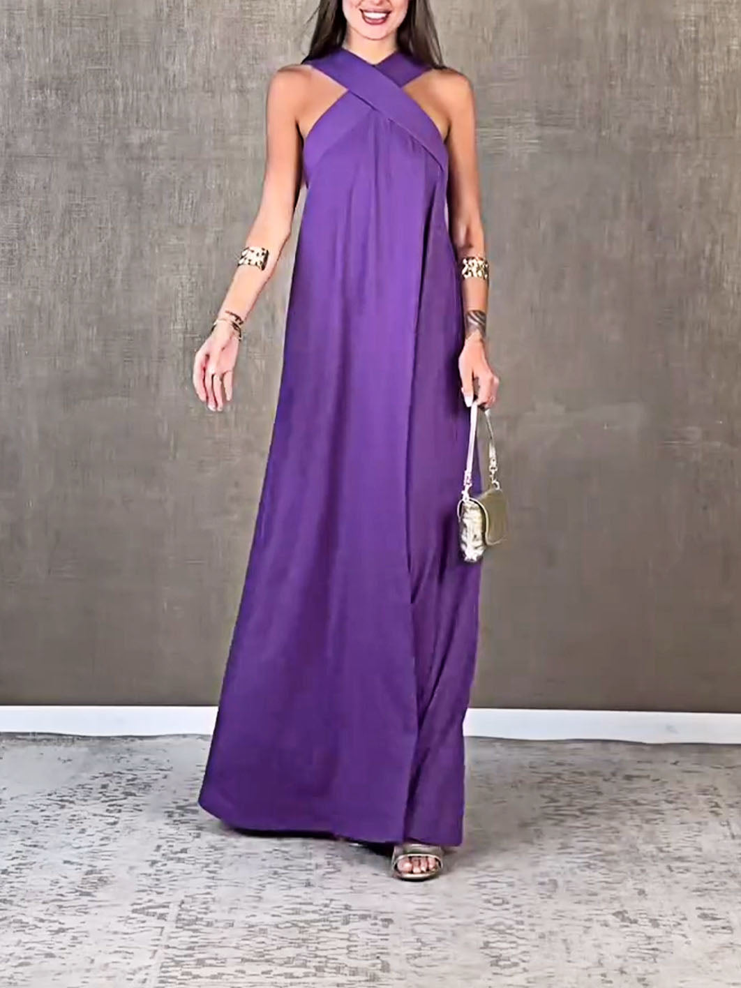 Holiday Casual Halterneck Dress