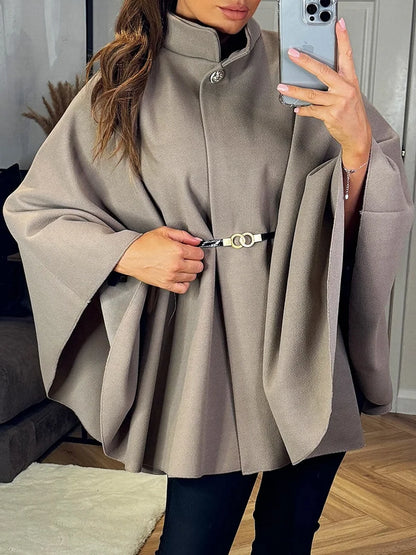 Wool Belted Cape - The Ultimate Statement in Elegant Outerwear