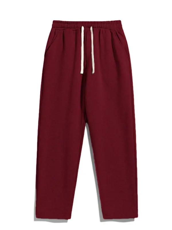 Men's Regular Fit Solid Drawstring Waist Sweatpants
