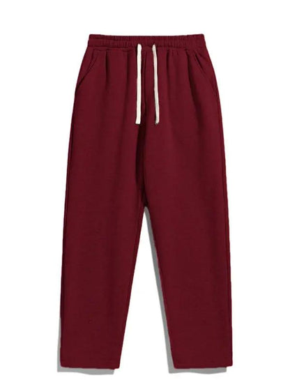 Men's Regular Fit Solid Drawstring Waist Sweatpants
