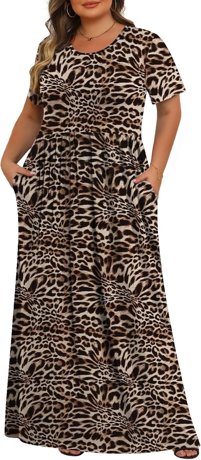 Women's Plus Size Maxi Dresses for Curvy Women Casual Long Dress
