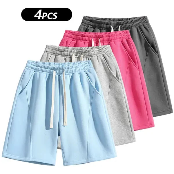 Men's Solid Pocket Lightweight Breathable Casual Workout Shorts