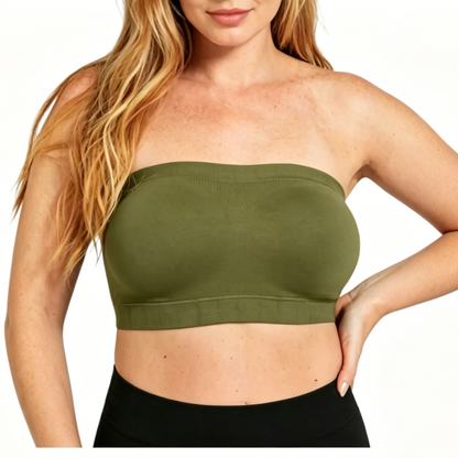 Truekind Wireless Strapless Bandeau Bra Anti-Slip Removable Convertible Straps