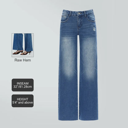 Women's Mid-low Rise Baggy Stretchy Jeans