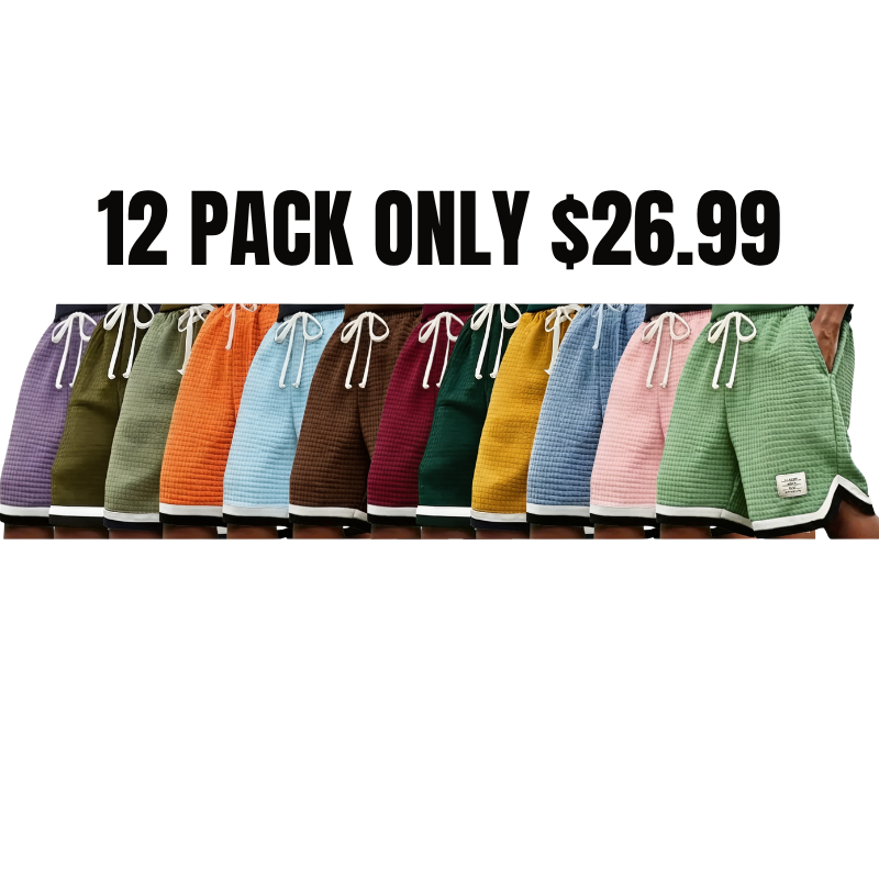 Men's Waffle Knit Casual Summer Shorts