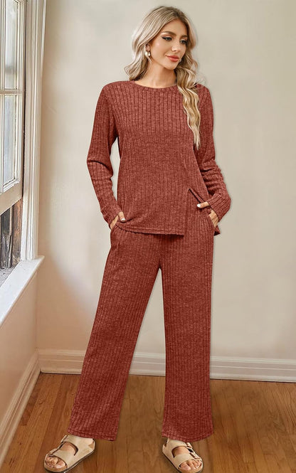 FACTORY SALE Womens Two Piece Outfits Lounge Sets Cozy Sweater Loungewear with Pockets 2025