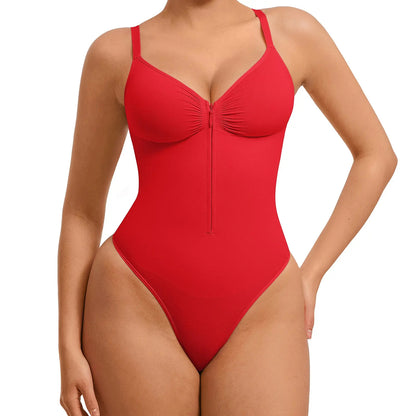 Seamless Covered Bust Jumpsuit Thong Bodysuit
