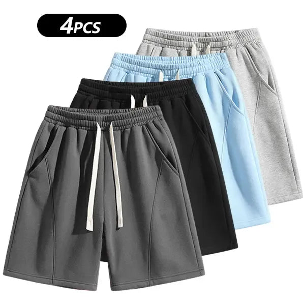 Men's Solid Pocket Lightweight Breathable Casual Workout Shorts