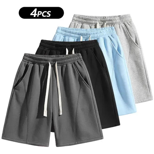 Men's Solid Pocket Lightweight Breathable Casual Workout Shorts