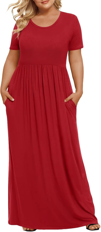 🔥Only $23.99🔥Women's Plus Size Maxi Dresses for Curvy