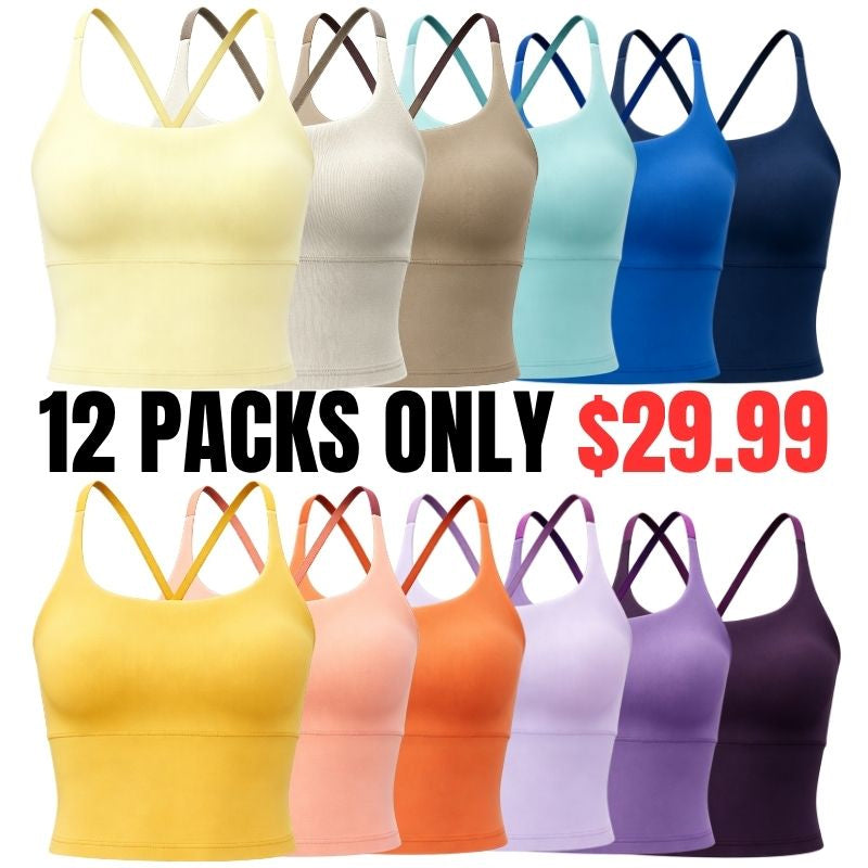 Sporty Women's Plain Criss Cross Sports Bra
