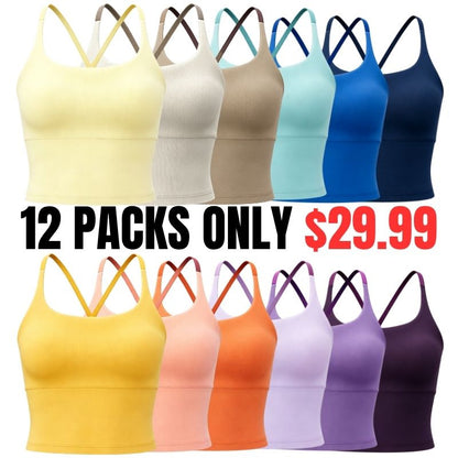 Sporty Women's Plain Criss Cross Sports Bra