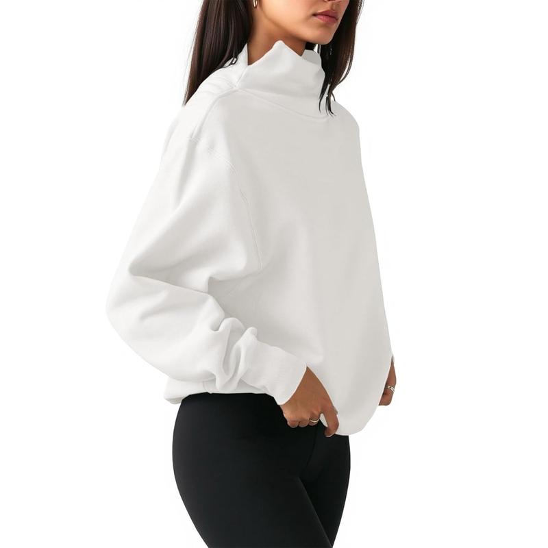 Women's Oversized Turtleneck Sweatshirt Long Sleeve Pullover Casual Tops Womenswear Hoodie FallFreshness Grey Cute
