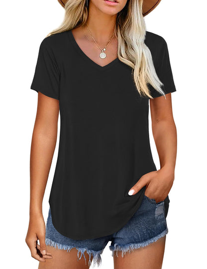 Women's Casual Plain V Neck T-Shirt