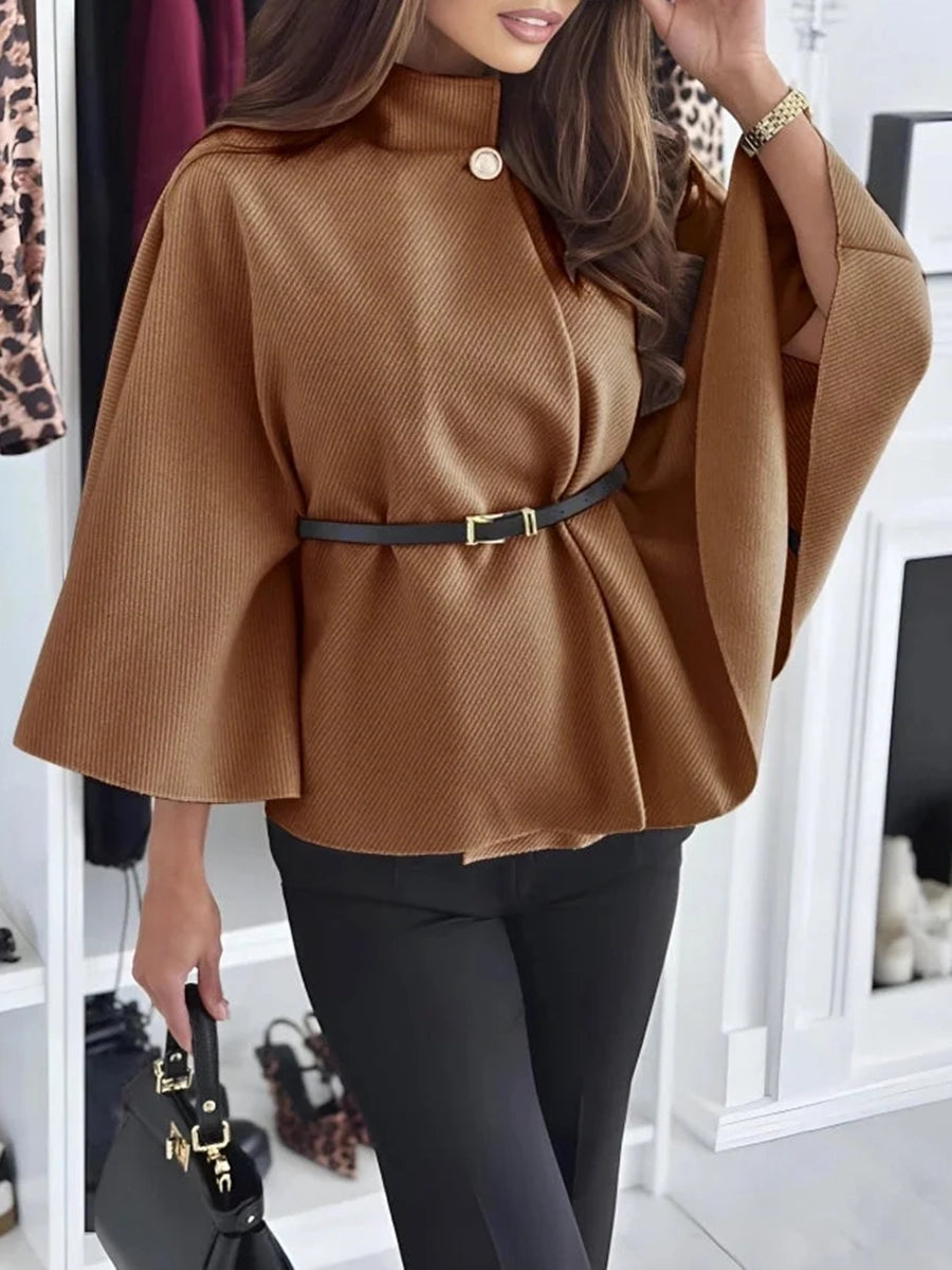 Wool Belted Cape - The Ultimate Statement in Elegant Outerwear