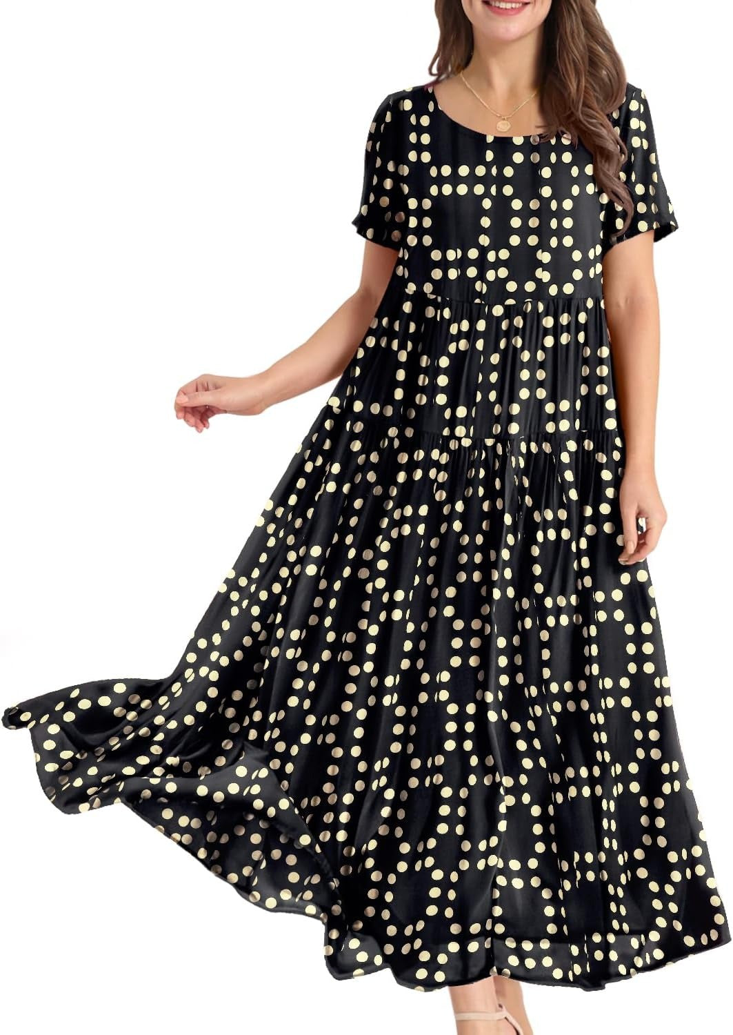 Women Casual Loose Bohemian Floral Dress Maxi Summer Beach Dresses