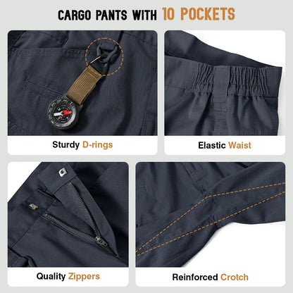 Men's Tactical Work Lightweight Multi-Pocket Water Resistant Cargo Pants