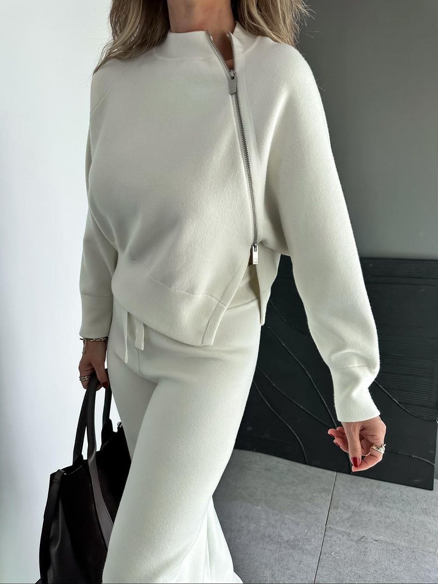 Women'S Sports Knit Side Slit Top & Pants Set