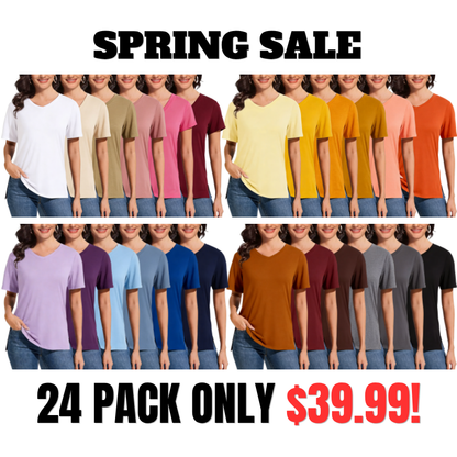 1/3 Pack Women's Plus Size Short/Long Sleeve T-Shirts