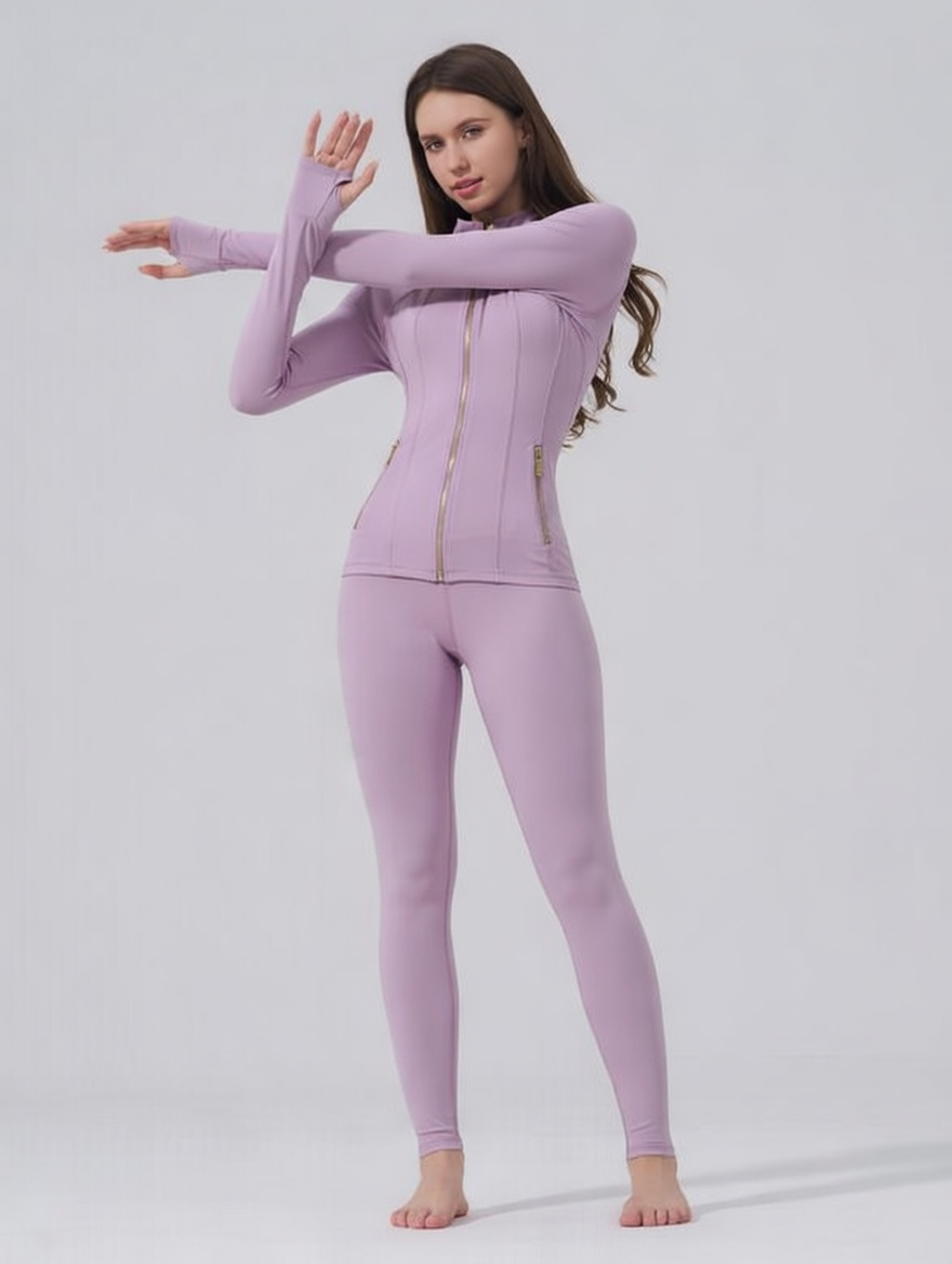 [Golden Zipper][Gardenia Fragrance]Soft Brushed Women's Sporty Jacket