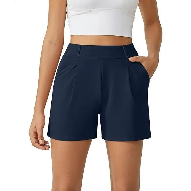 Women's Trendy High Waisted Casual Summer Shorts with Pockets