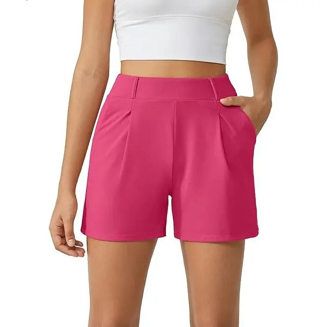 Women's Trendy High Waisted Casual Summer Shorts with Pockets