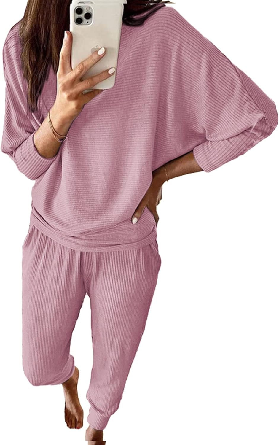Women's Lounge Matching Set, Short Sleeve Top & Jogger Pants Casual Travel Outfit