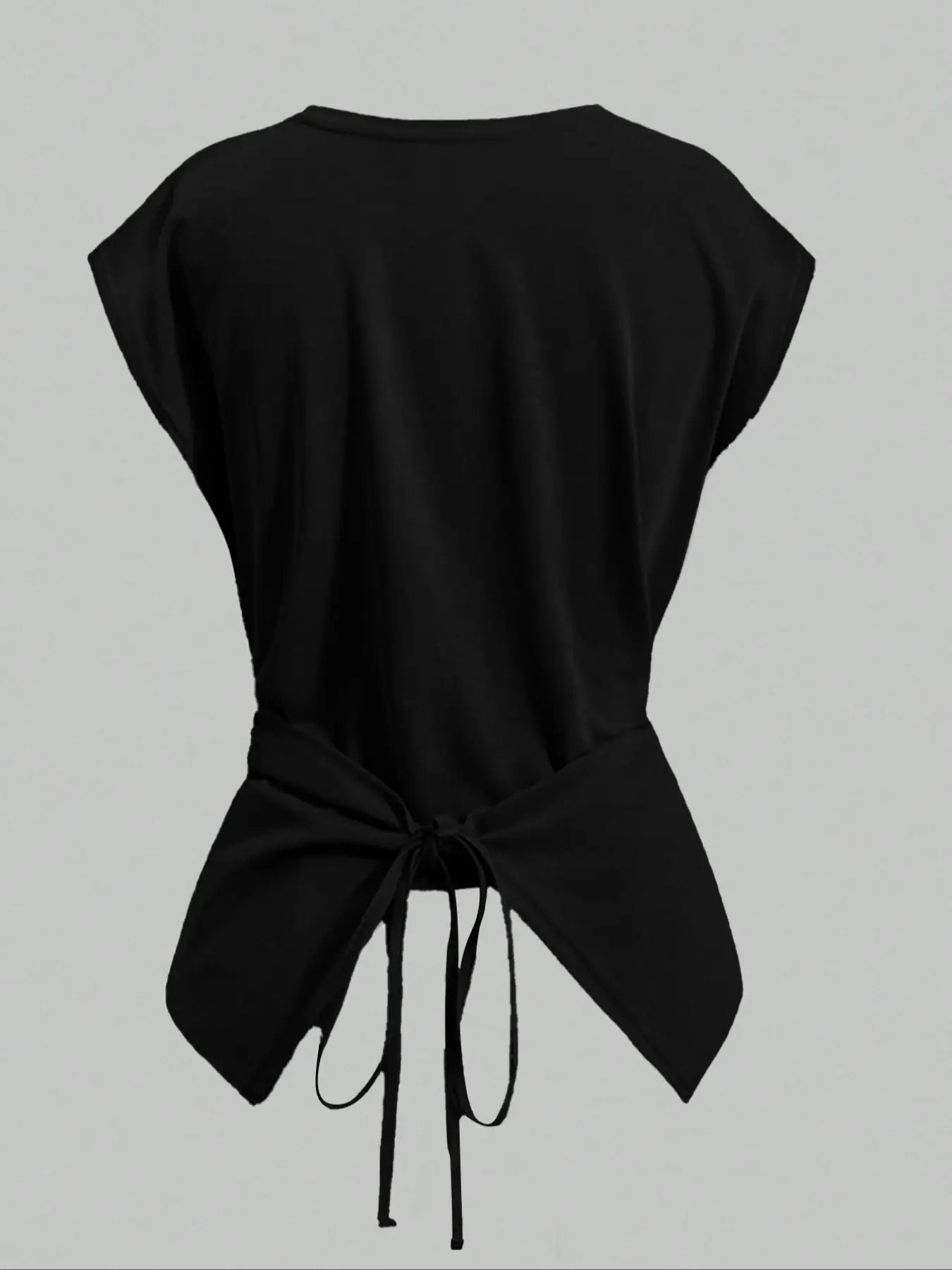 Women's Knitted Round Neck Drop Shoulder Sleeve T-Shirt