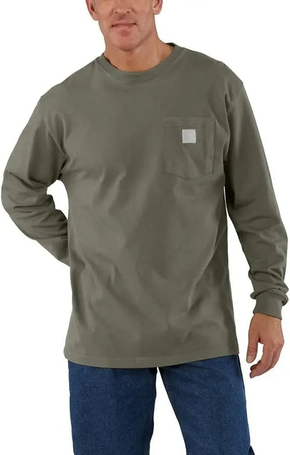 🔥Spring Clearance Sale🔥Workwear unisex Loose Fit Heavyweight Short or Long-Sleeve Pocket T-Shirt