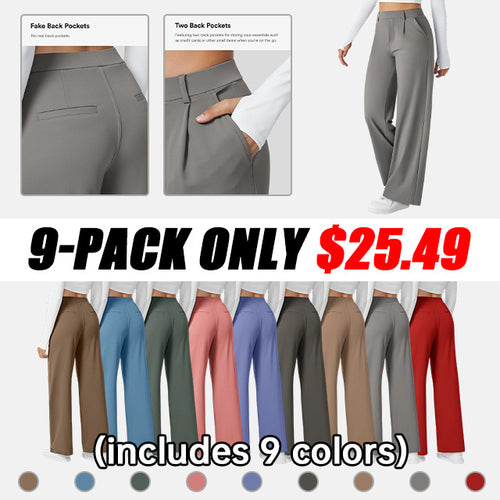 High Waisted Side Pocket Straight Leg Work Pants