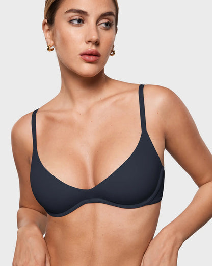 Women's Plunge Bra - Unlined Underwire Sexy Demi Balconette Bras