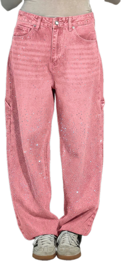 ⏰Final 2-Hour Clearance🔥Women's Casual Rhinestone Loose Harem Jeans