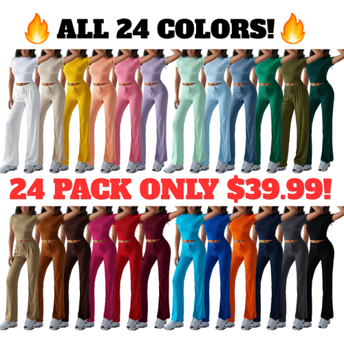 Women's Solid Short Sleeve Two-piece Set
