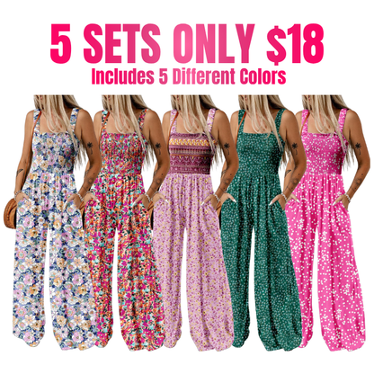 Women's One Piece Casual Loose Overalls Jumpsuits