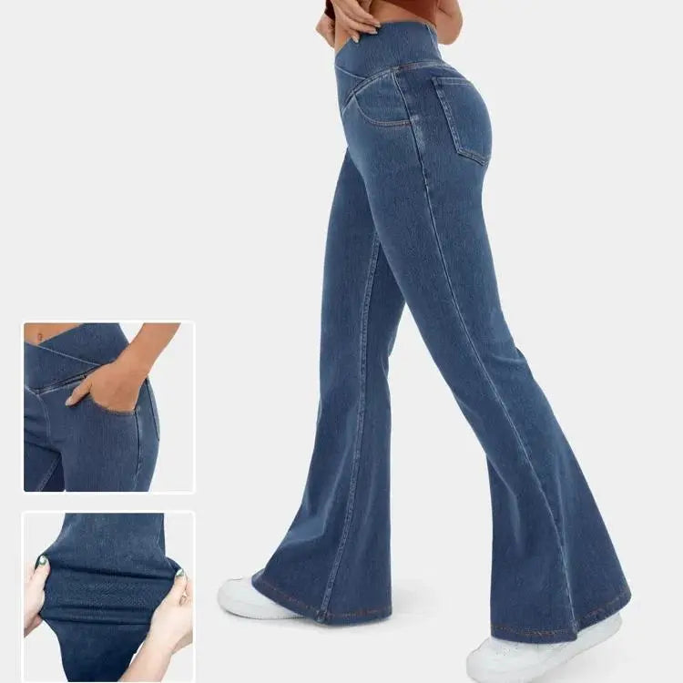 Women's Tummy Control Bell Bottom Jeans