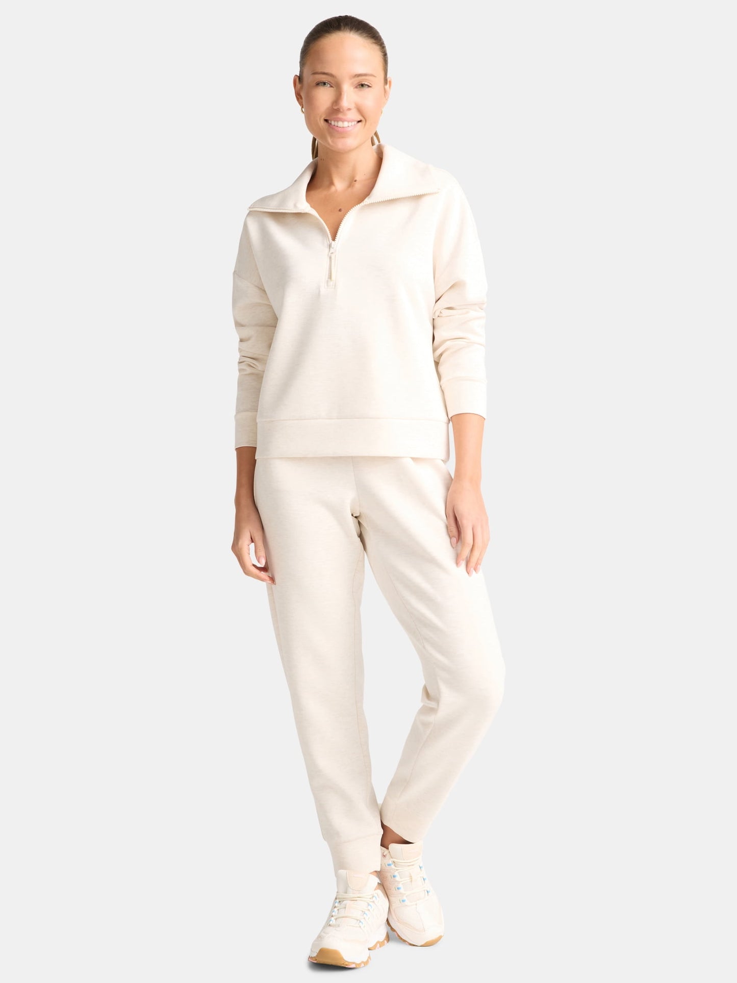 Women's and Women's Plus ScubaKnit Quarter Zip Pullover
