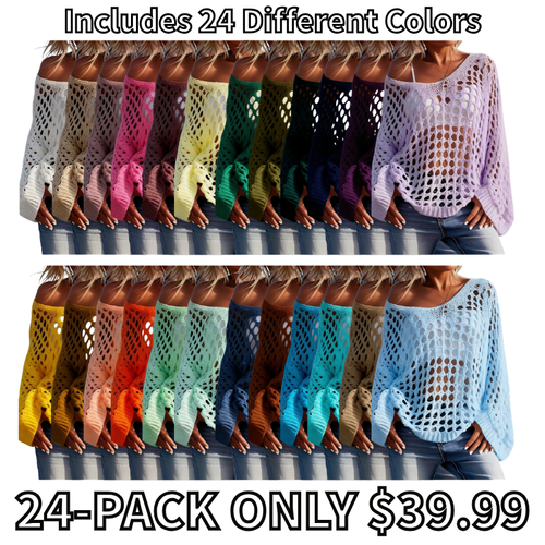Women's V-Neck Hollow Out Knit Top