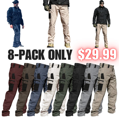 🔥 Only $29.99(All colors)🔥Men's 8-Pack Unisex 10-Pocket Heavy Duty zipper waterproof tactical Work Pants