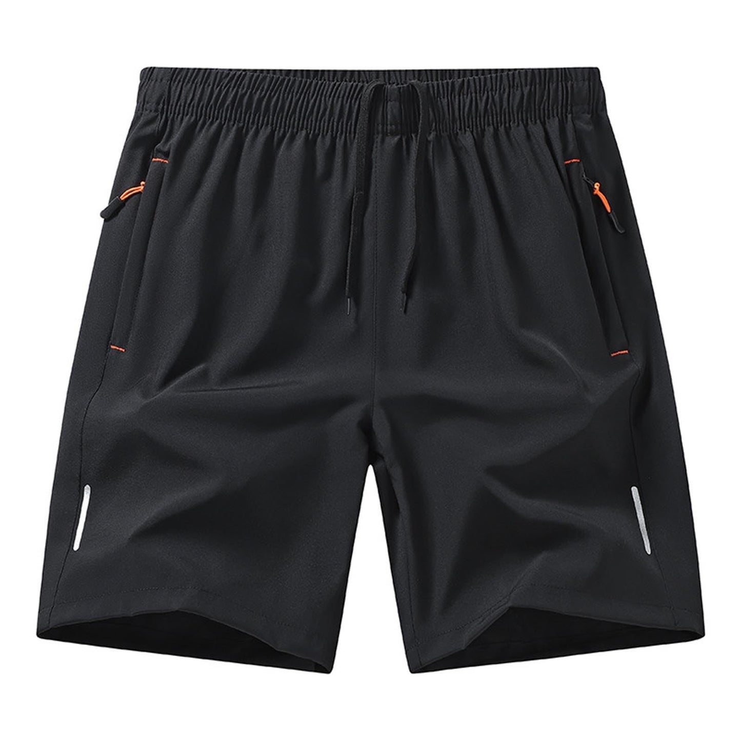Men's Solid Color Zipper Pocket Shorts