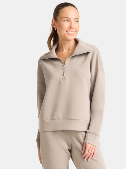 Women's and Women's Plus ScubaKnit Quarter Zip Pullover
