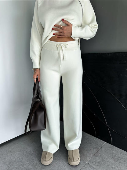 Women'S Sports Knit Side Slit Top & Pants Set
