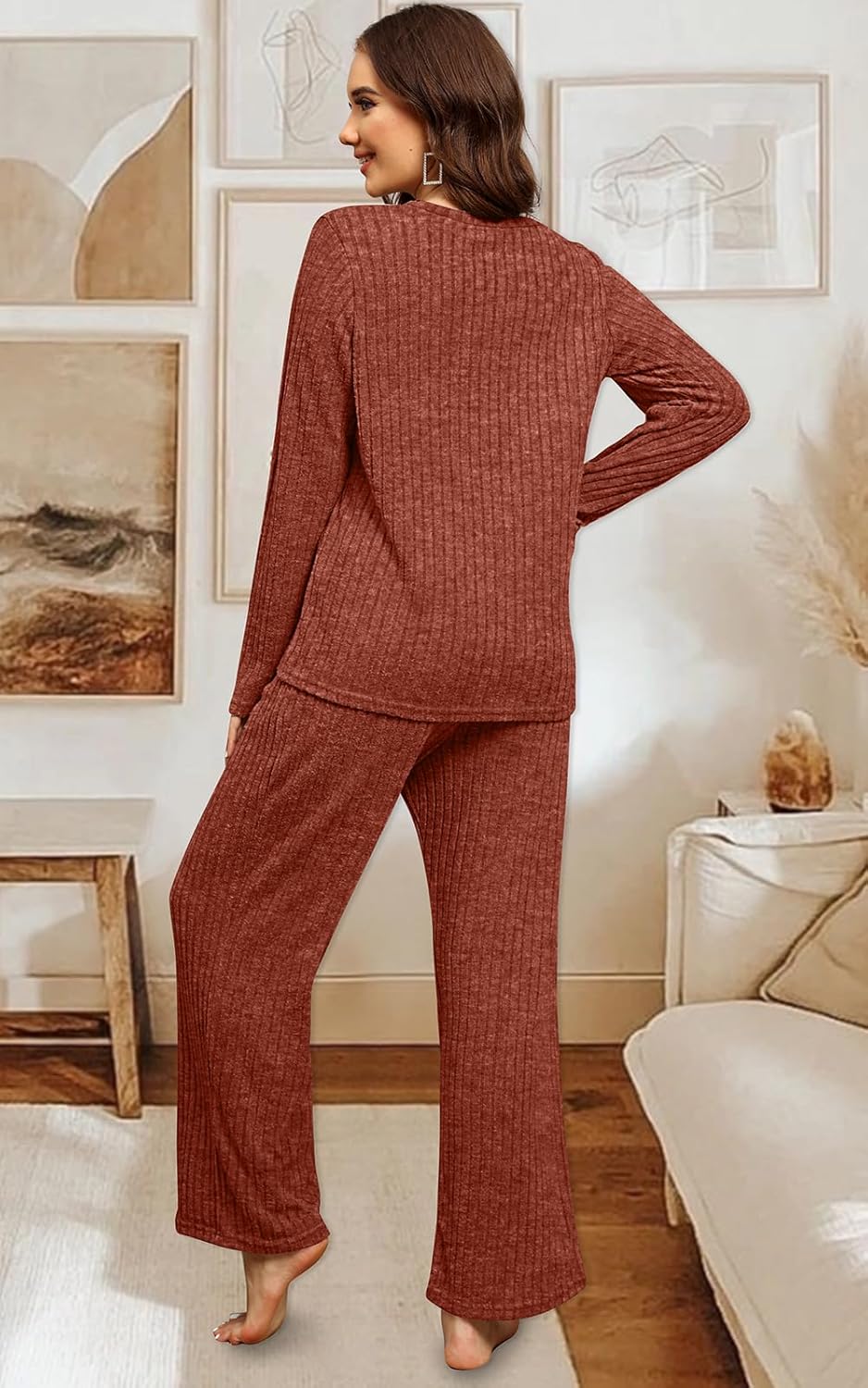 FACTORY SALE Womens Two Piece Outfits Lounge Sets Cozy Sweater Loungewear with Pockets 2025